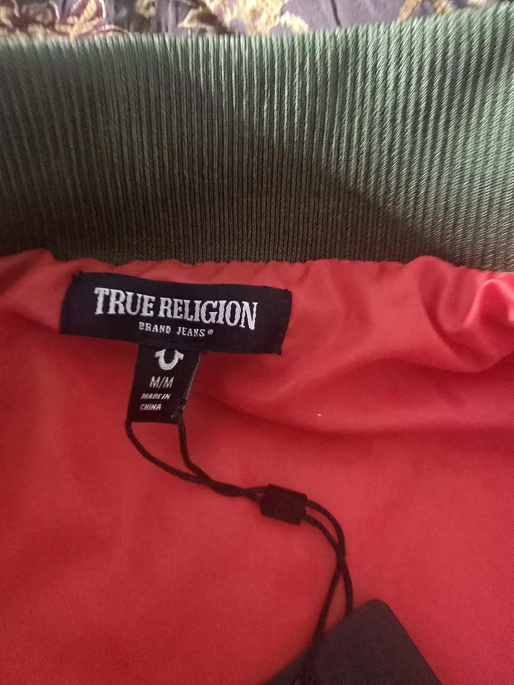 True Religion Olive Green Quilted Puffer Jacket for Kids